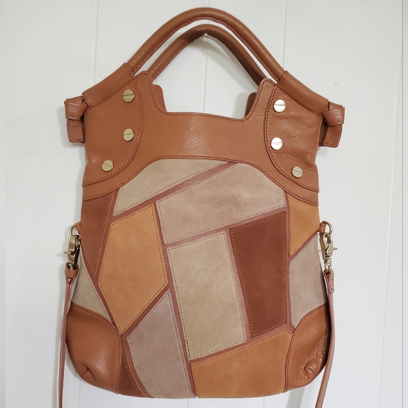 Foley + Corinna Leather & Suede Patchwork Lady Tote (Multi Color Neutral) - Picture 1 of 15